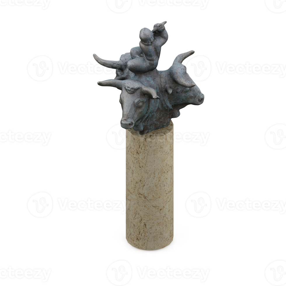 Isometric Statue 3D isolated render png