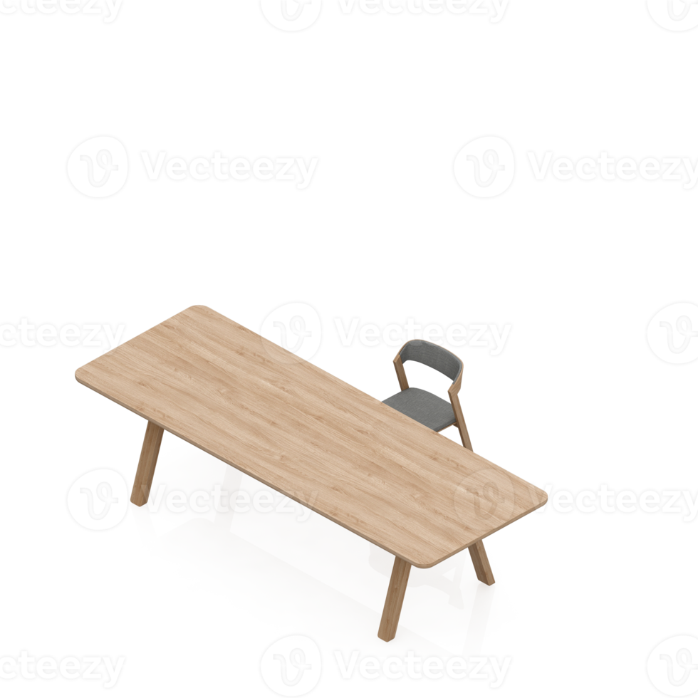 Isometric Table set Perspective 3D render png