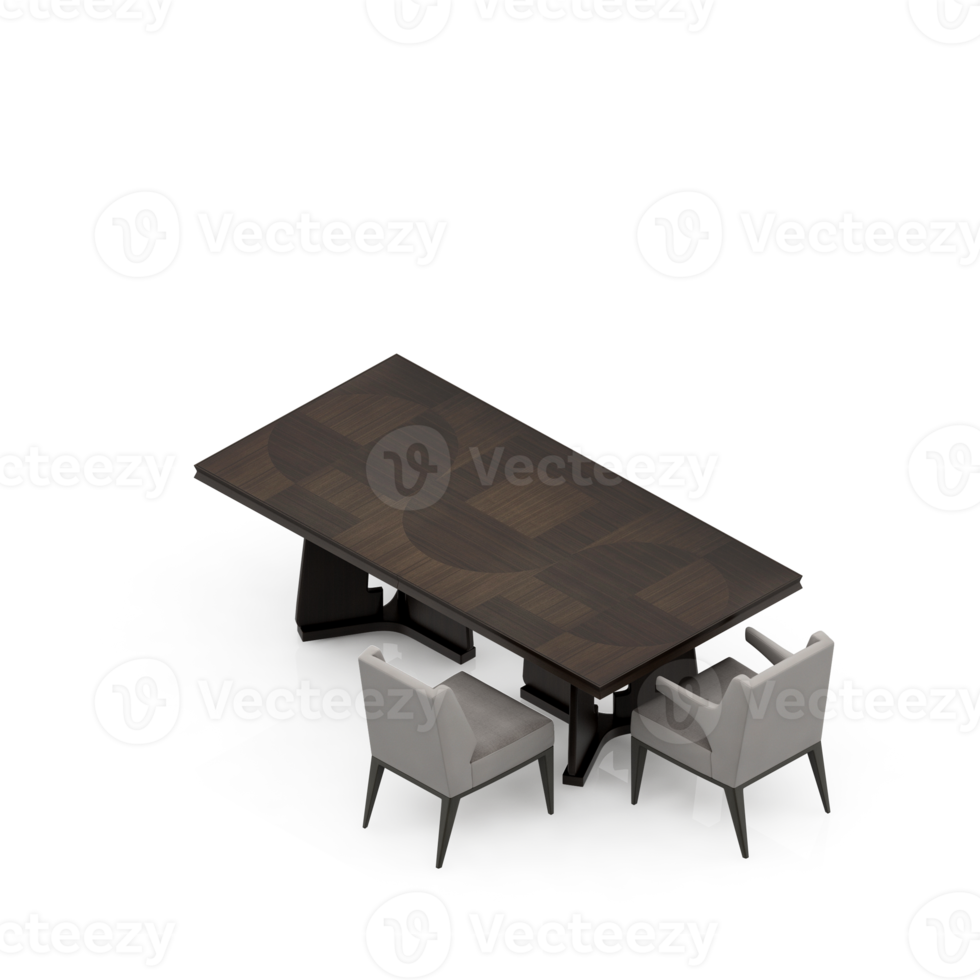 Isometric Table set Perspective 3D render png