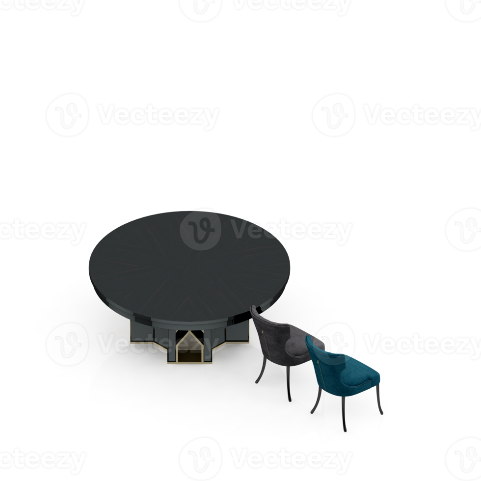 Isometric Table set Perspective 3D render png