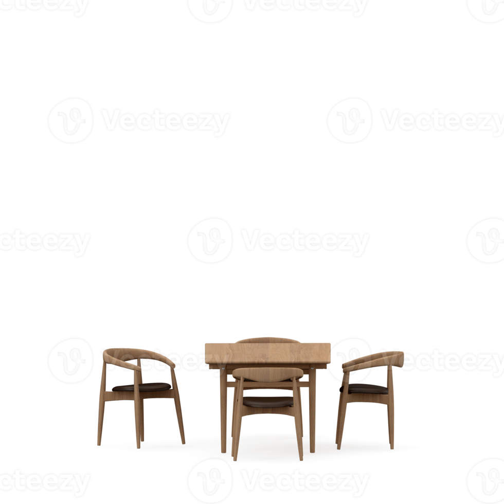 Isometric Table set front 3D render png