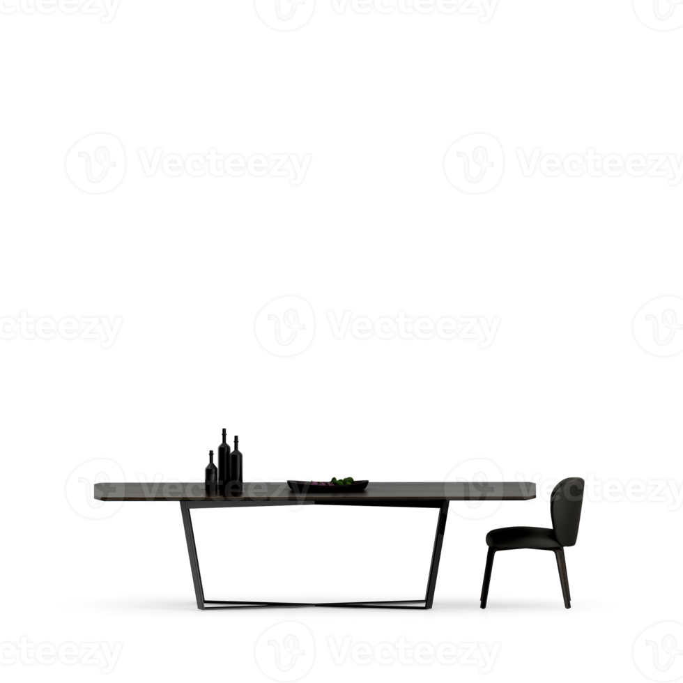 Isometric Table set front 3D render png