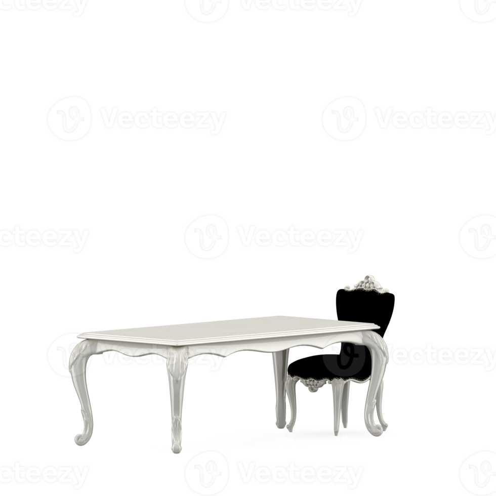 Isometric Table set front 3D render png