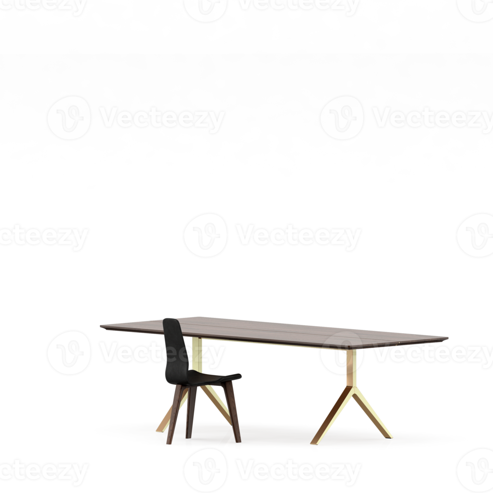 Isometric Table set front 3D render png