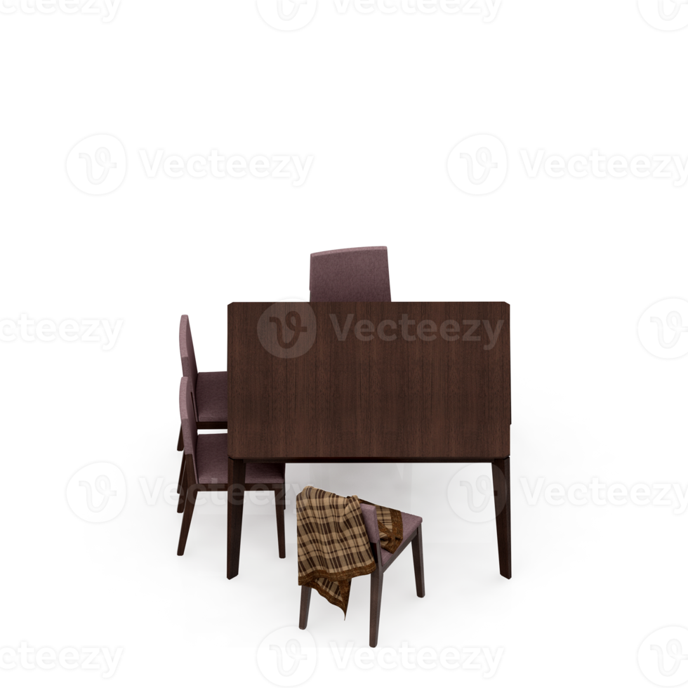 Isometric Table set Perspective 3D render png