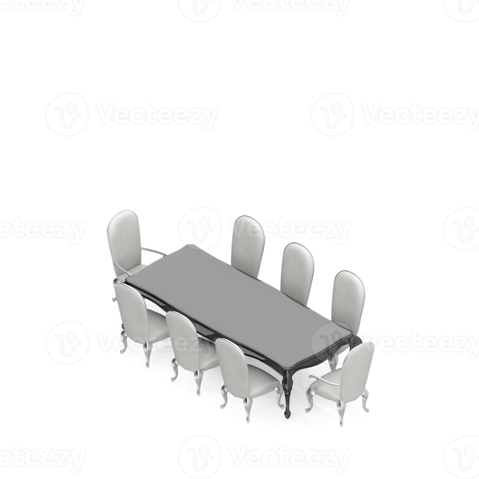 Isometric Table set Perspective 3D render png