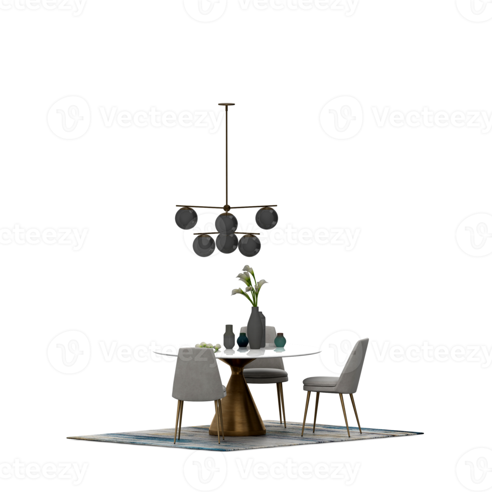 isometrische tafel reeks voorkant 3d geven png