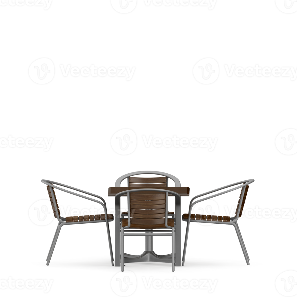 Isometrischer Tischsatz vorne 3D-Rendering png