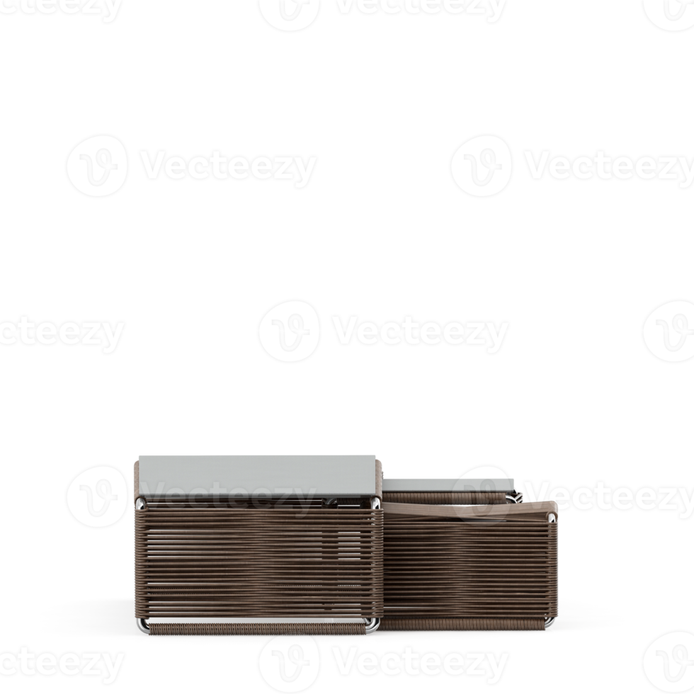 Isometric Table set front 3D render png