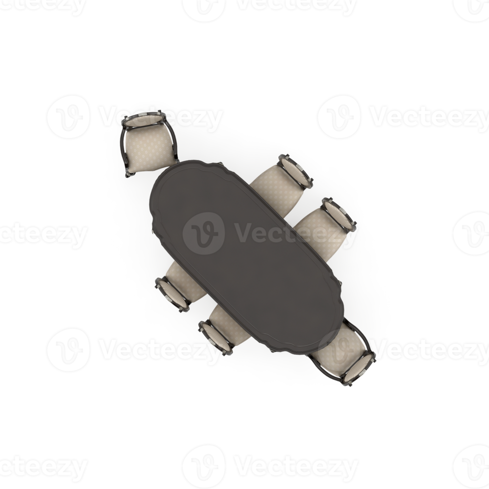 Isometric Table set Top 3D render png