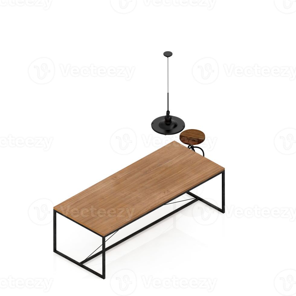Isometric Table set Perspective 3D render png