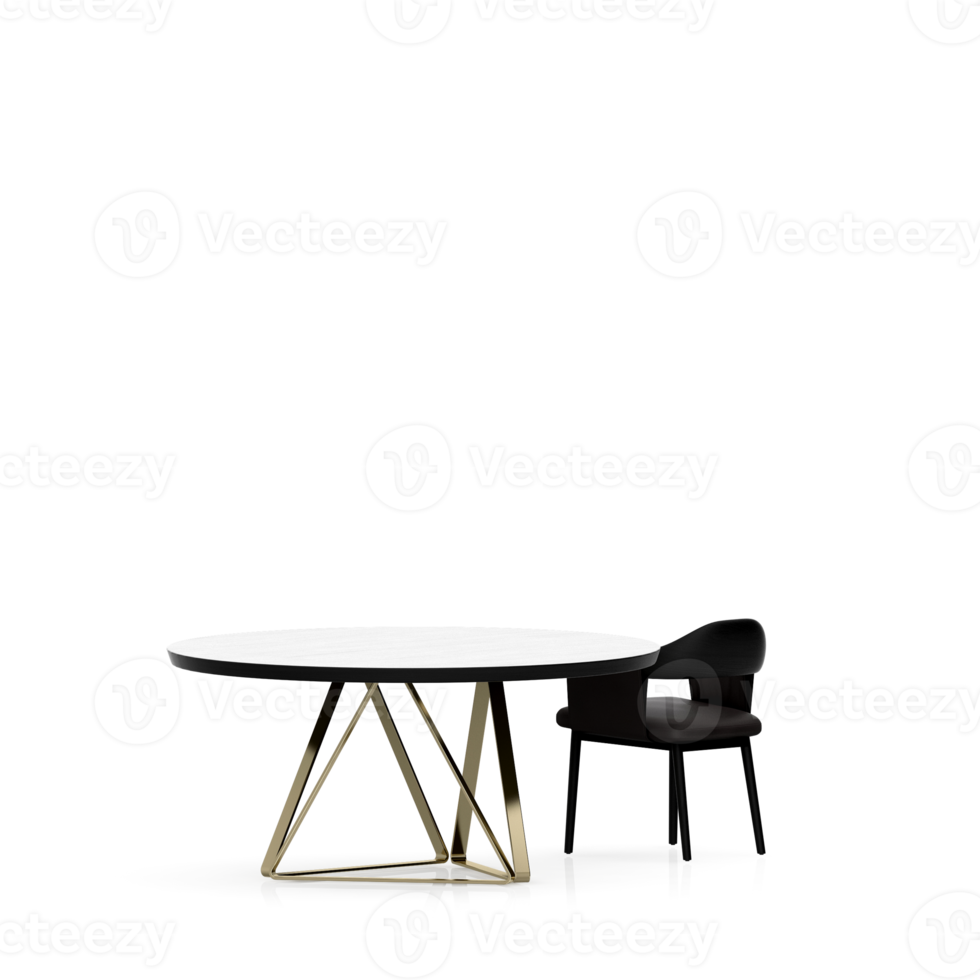 Isometric Table set front 3D render png