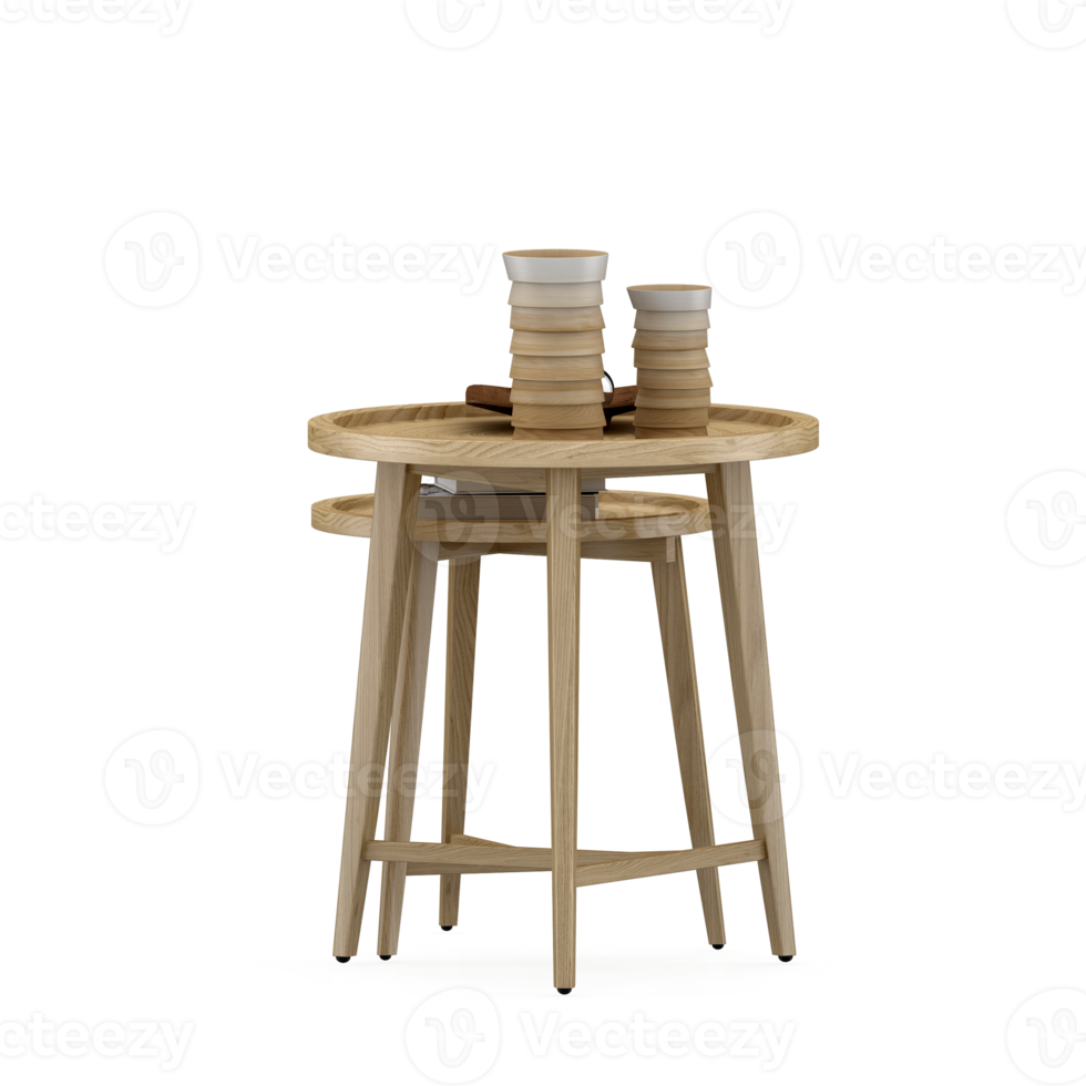 Isometric Table set front 3D render png