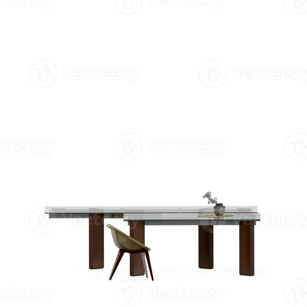 Isometric Table set front 3D render png