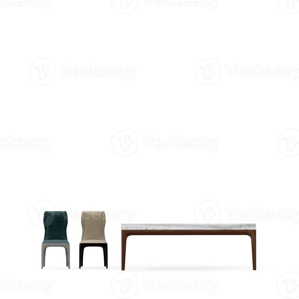 Isometric Table set front 3D render png
