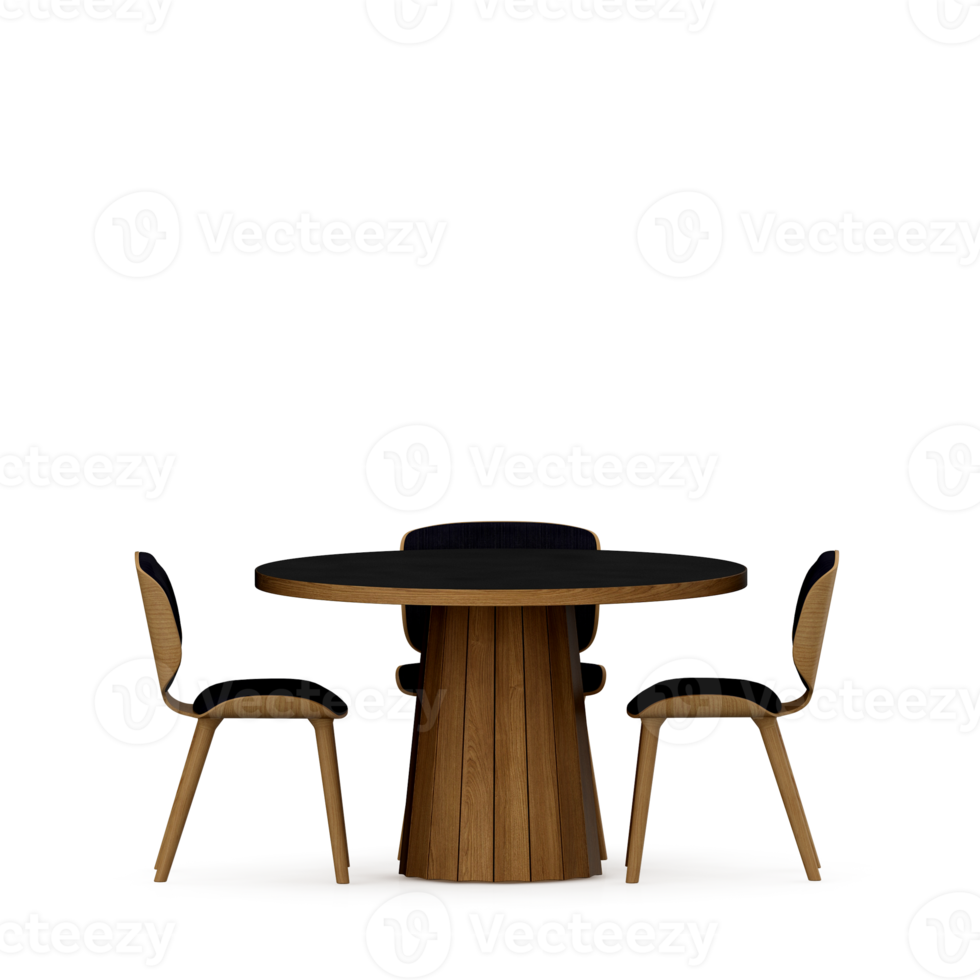 Isometric Table set front 3D render png