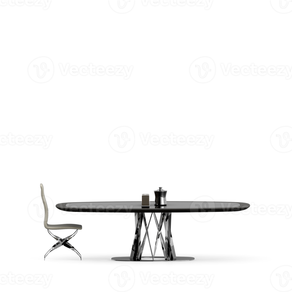 Isometric Table set front 3D render png