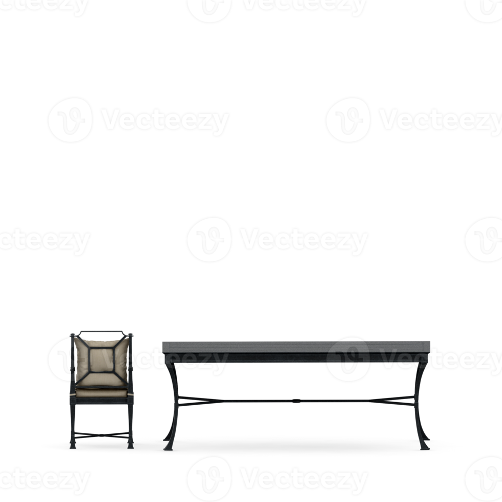 Isometric Table set front 3D render png