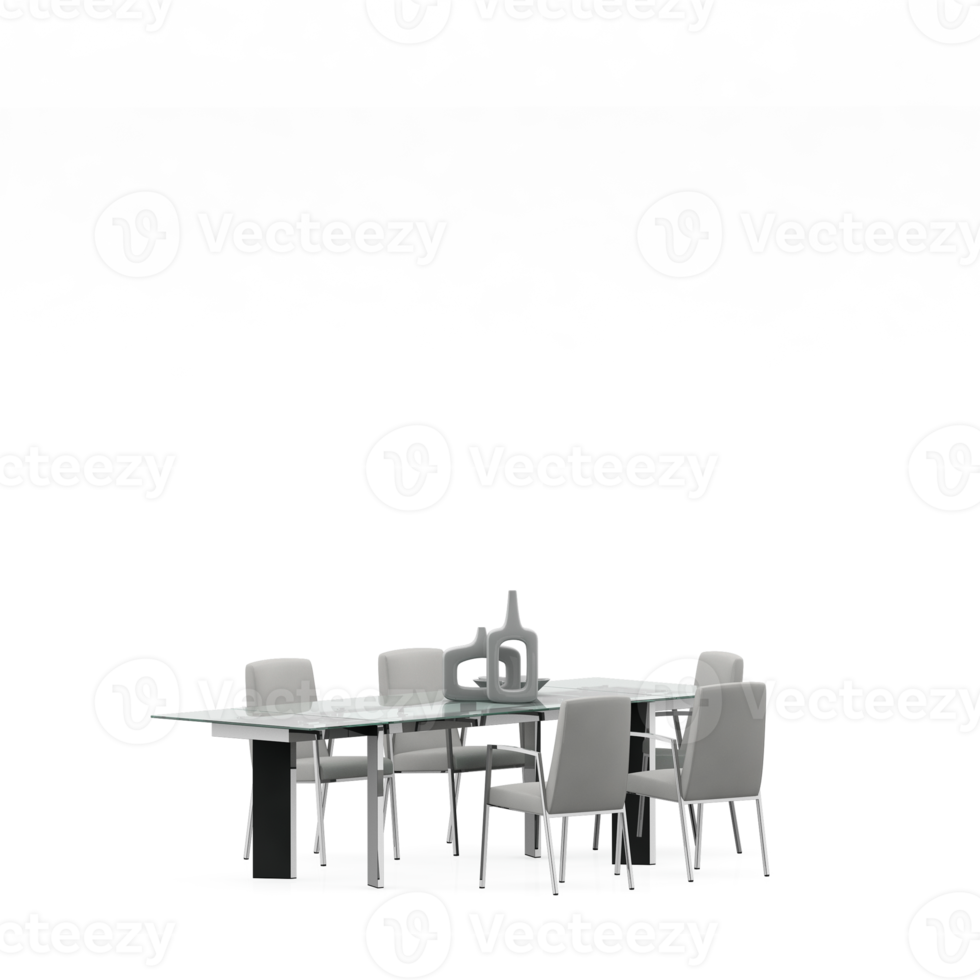 Isometrischer Tischsatz vorne 3D-Rendering png