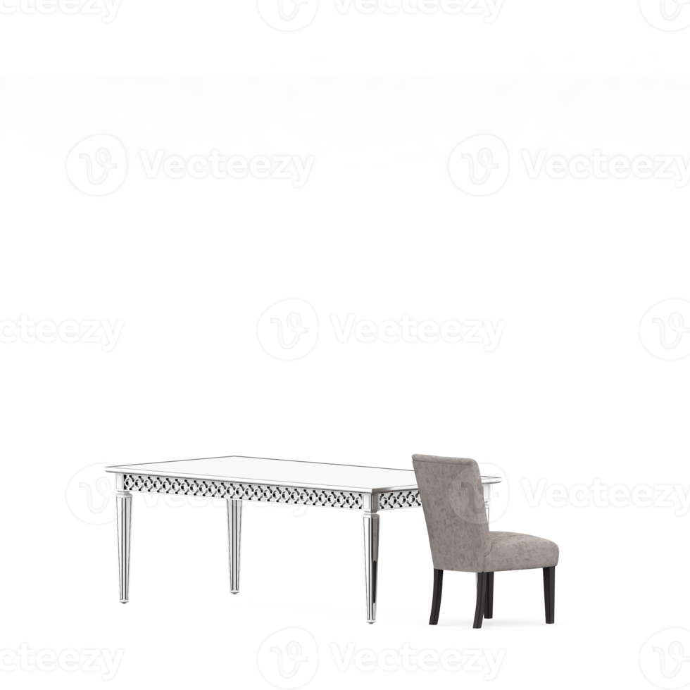 Isometric Table set front 3D render png