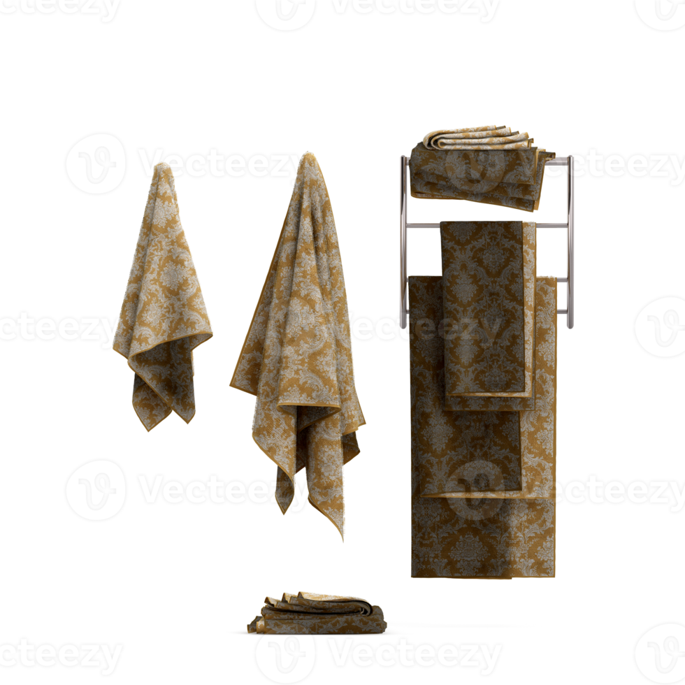 Isometric towels 3D isolated render png