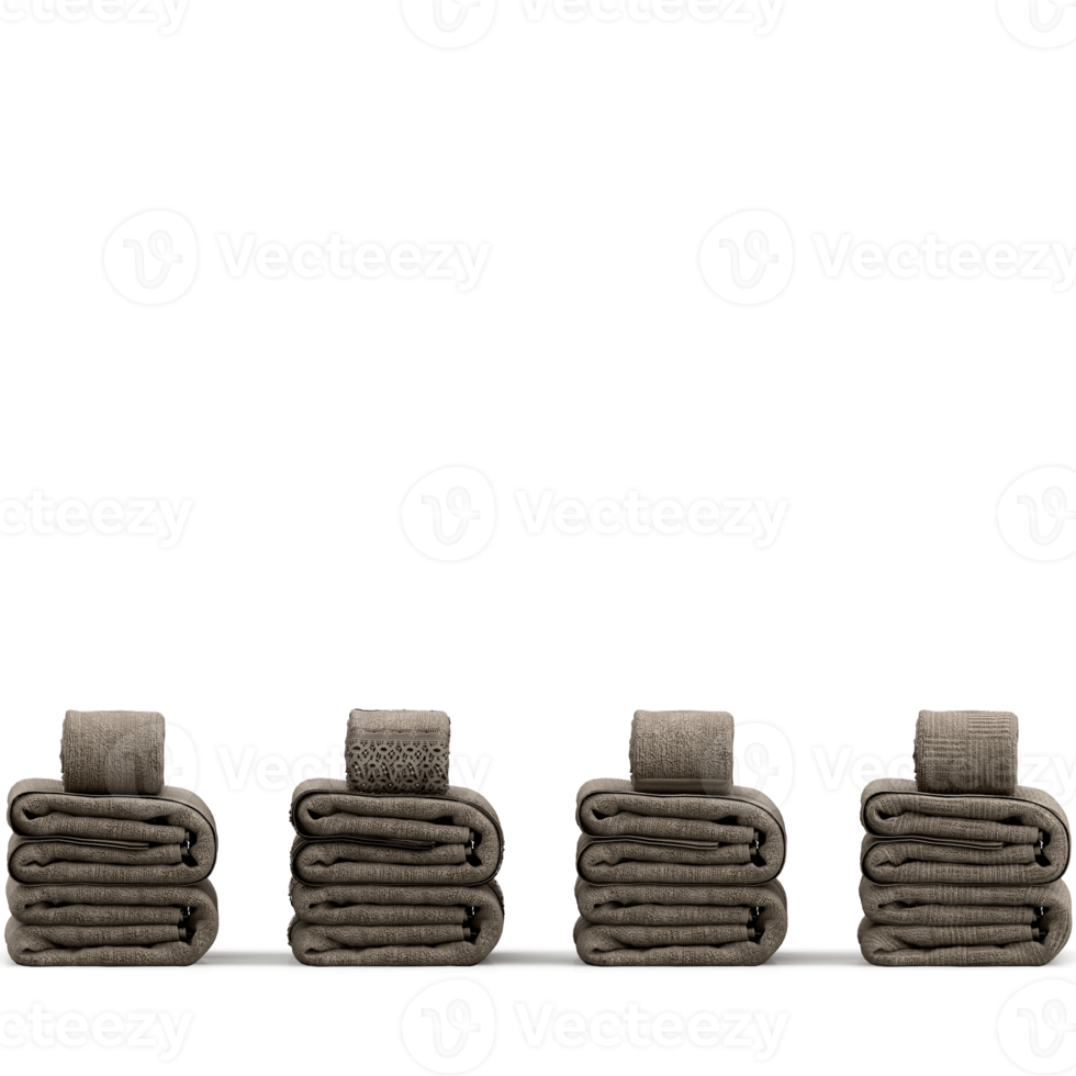 Isometric towels 3D isolated render png
