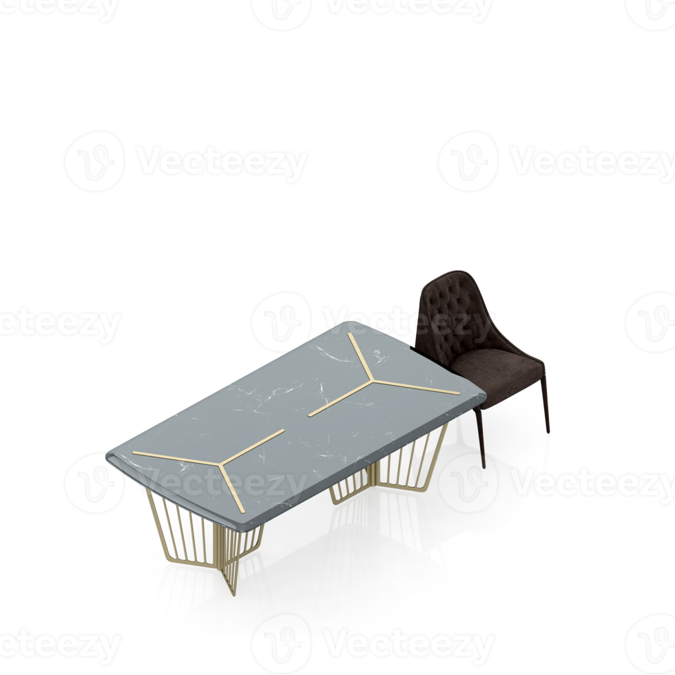 Isometric Table set Perspective 3D render png