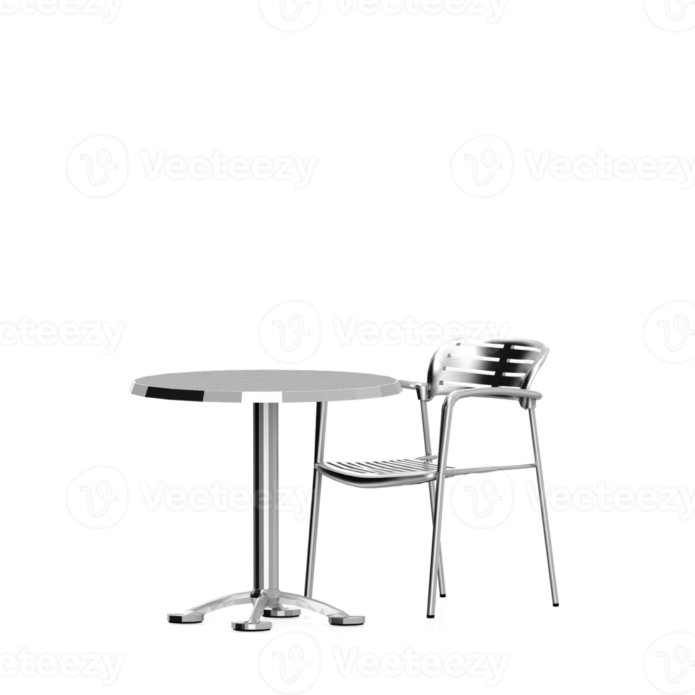 Isometric Table set front 3D render png