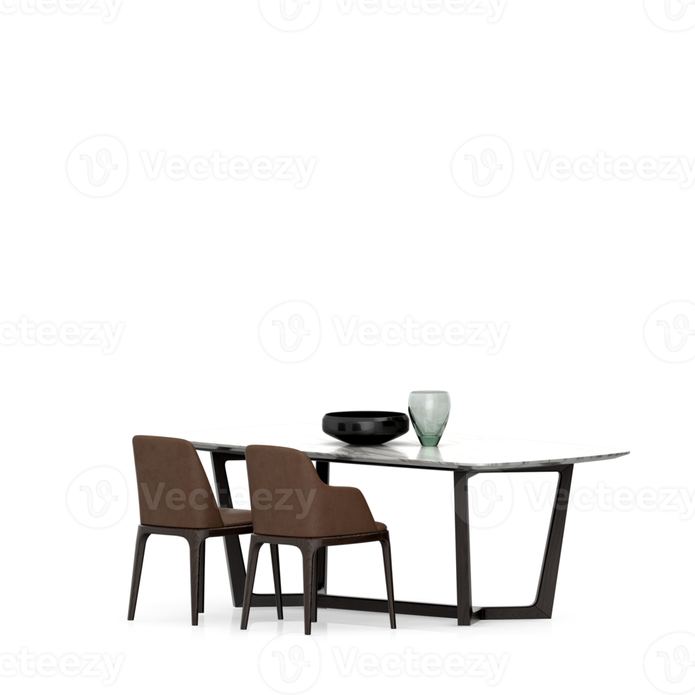 Isometric Table set front 3D render png