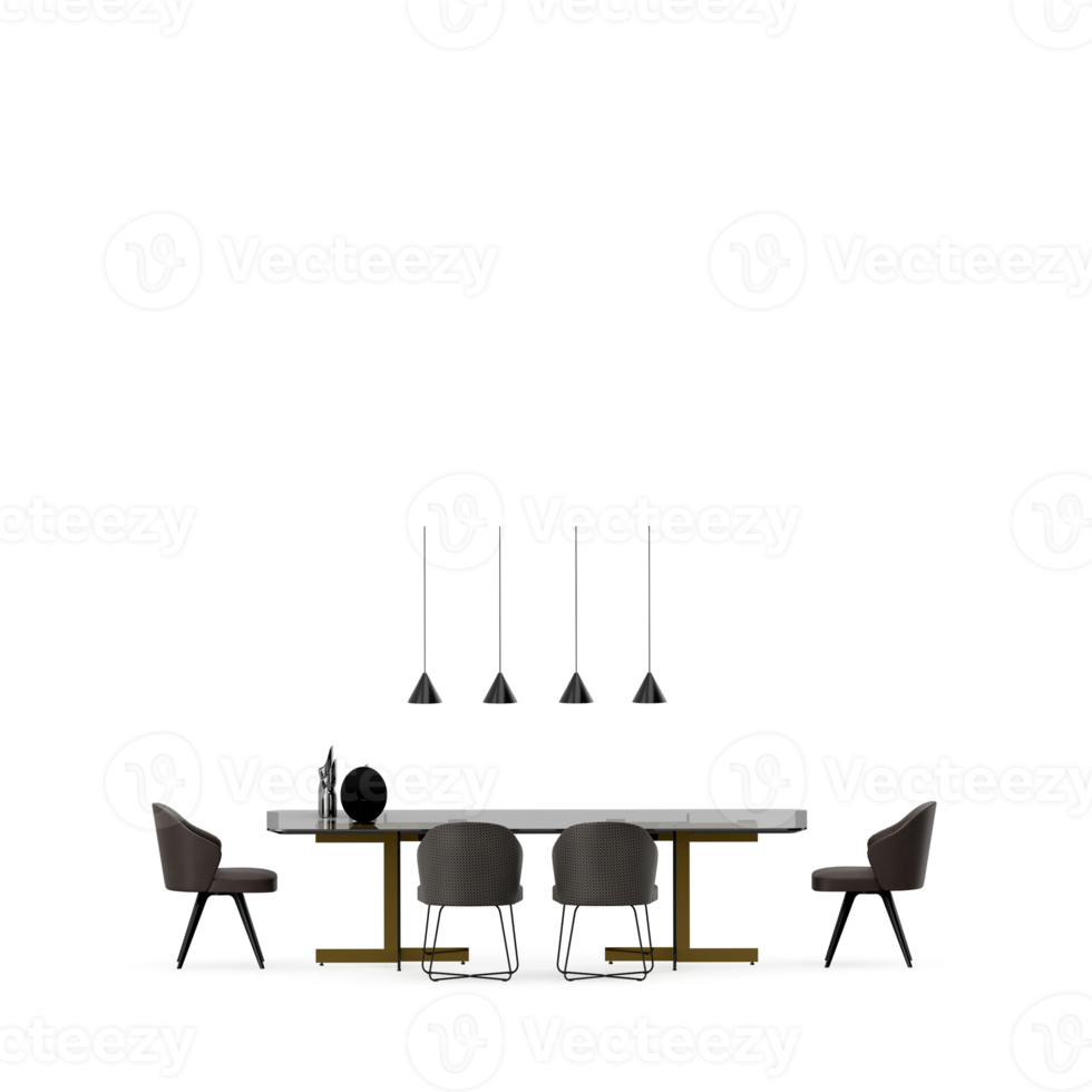 isometrisk tabell uppsättning främre 3d framställa png