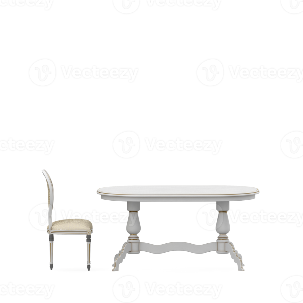 Isometric Table set front 3D render png