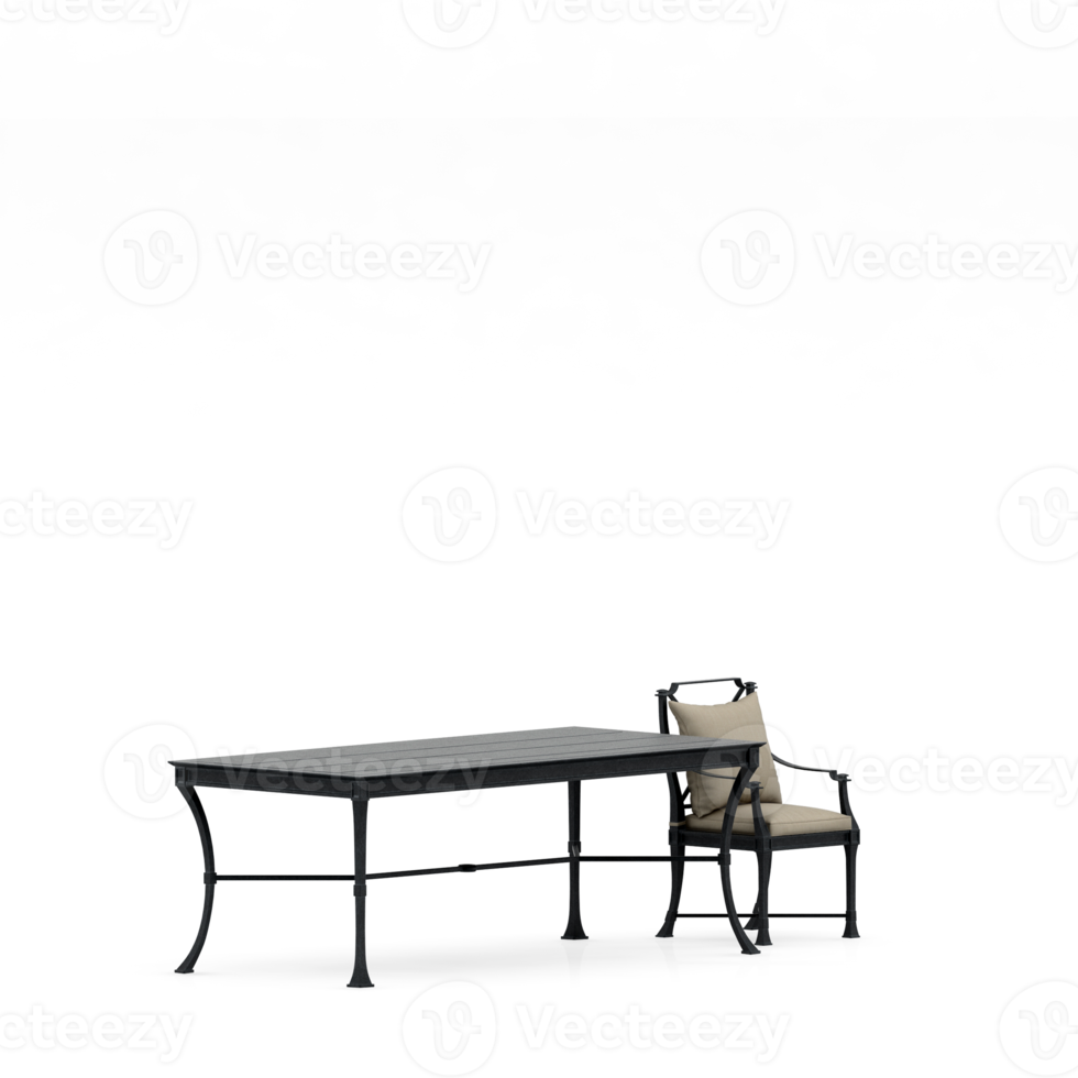 Isometric Table set front 3D render png