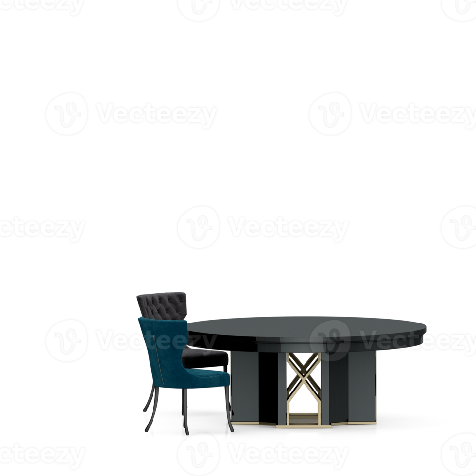 Isometric Table set front 3D render png