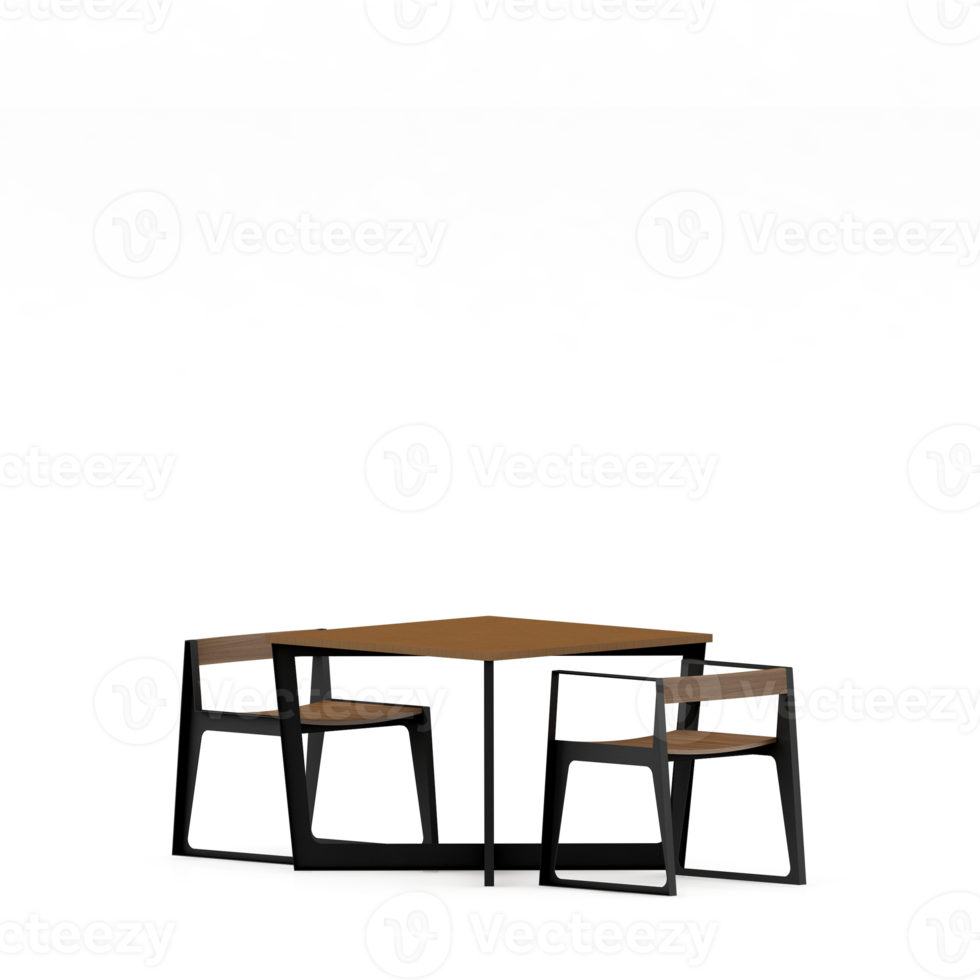 Isometric Table set front 3D render png