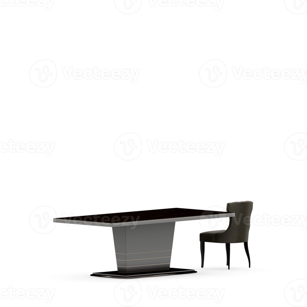 Isometric Table set front 3D render png