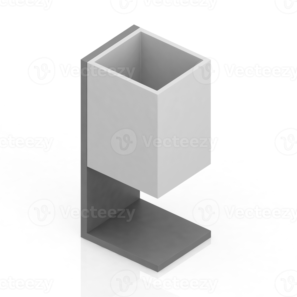 latas de lixo isométricas renderização 3d png