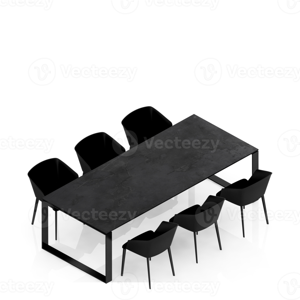 Isometric Table set Perspective 3D render png