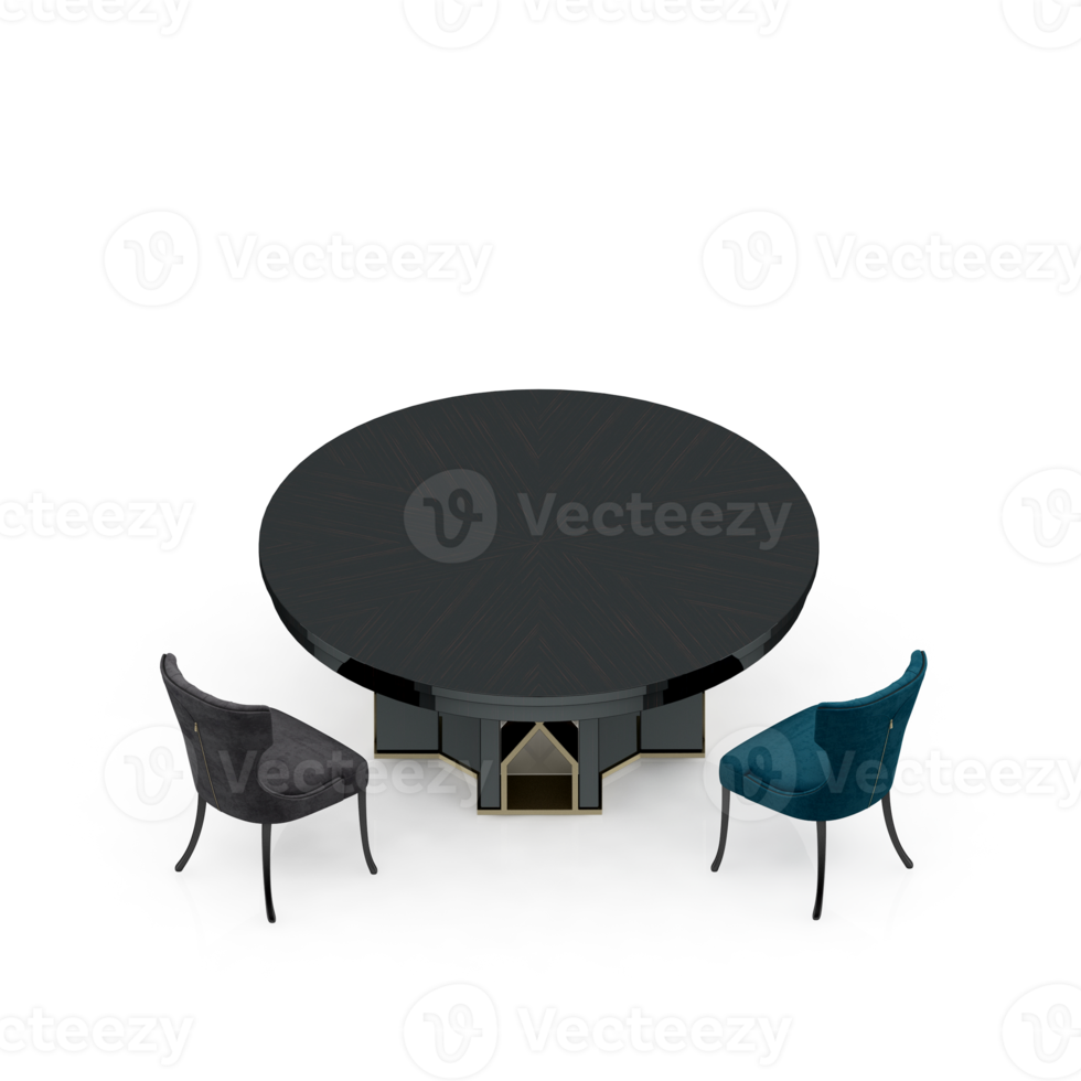 Isometric Table set Perspective 3D render png