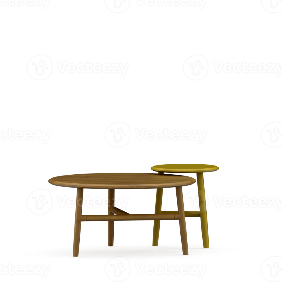 Isometric Table set front 3D render png
