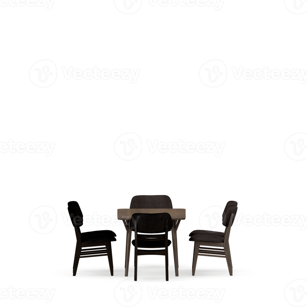Isometric Table set front 3D render png
