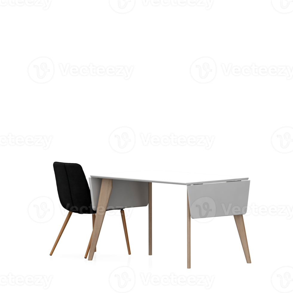 Isometric Table set front 3D render png