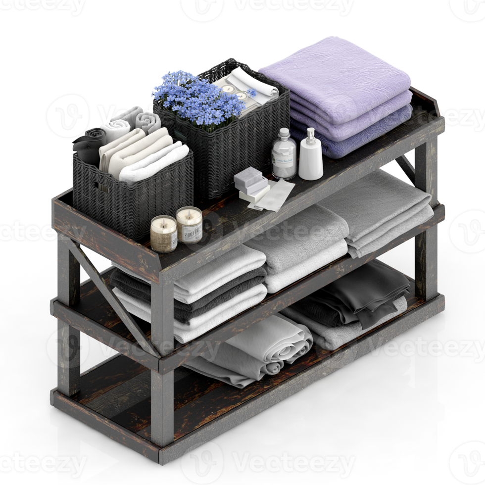 Isometric towels 3D isolated render png