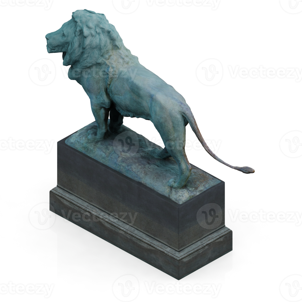 Isometric Statue 3D isolated render png