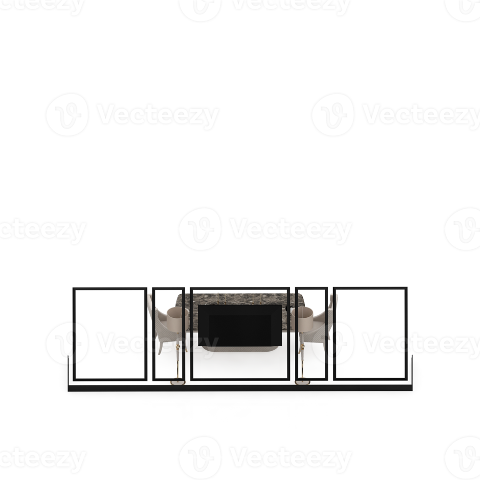 Isometric Table set Perspective 3D render png