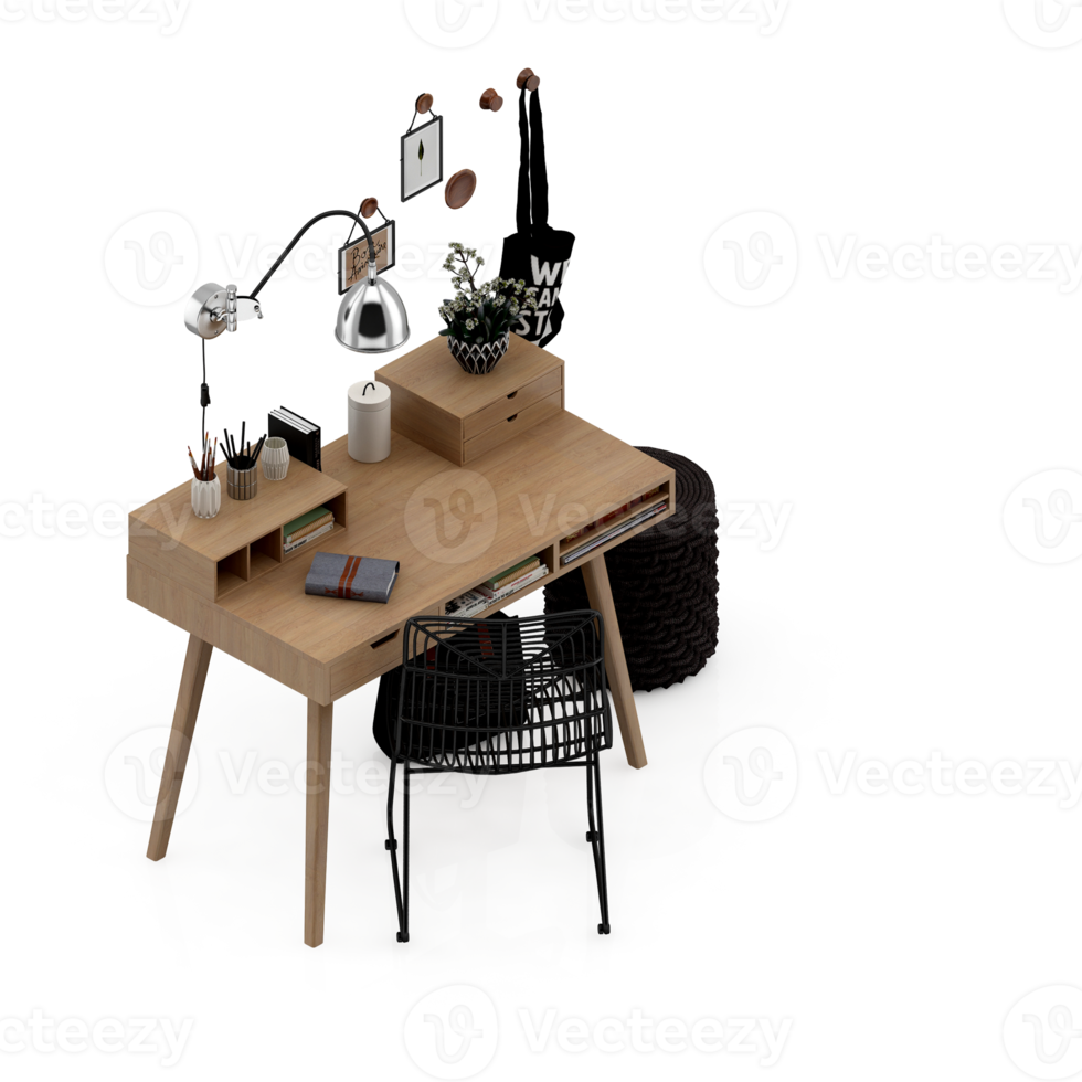 isometrico tavolo impostato prospettiva 3d rendere png