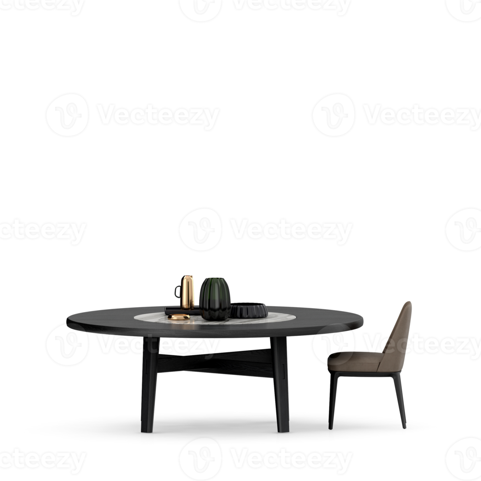 Isometric Table set front 3D render png
