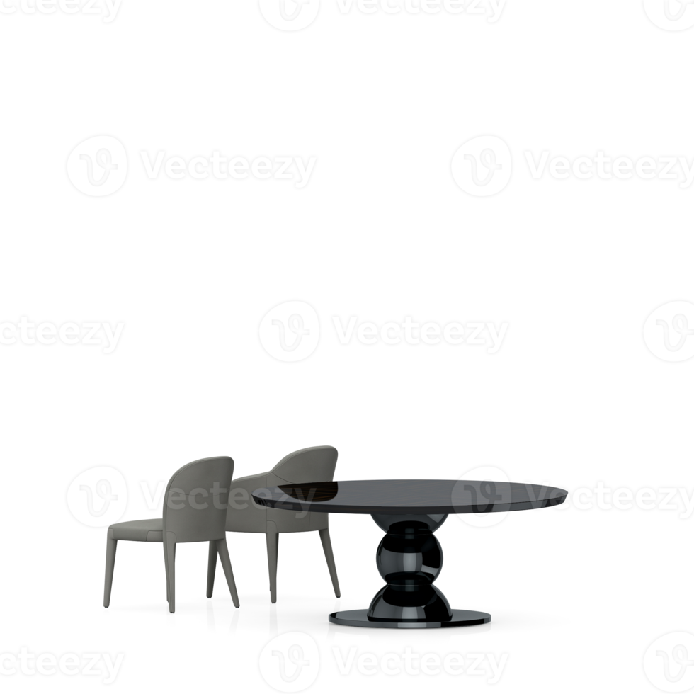 Isometric Table set front 3D render png