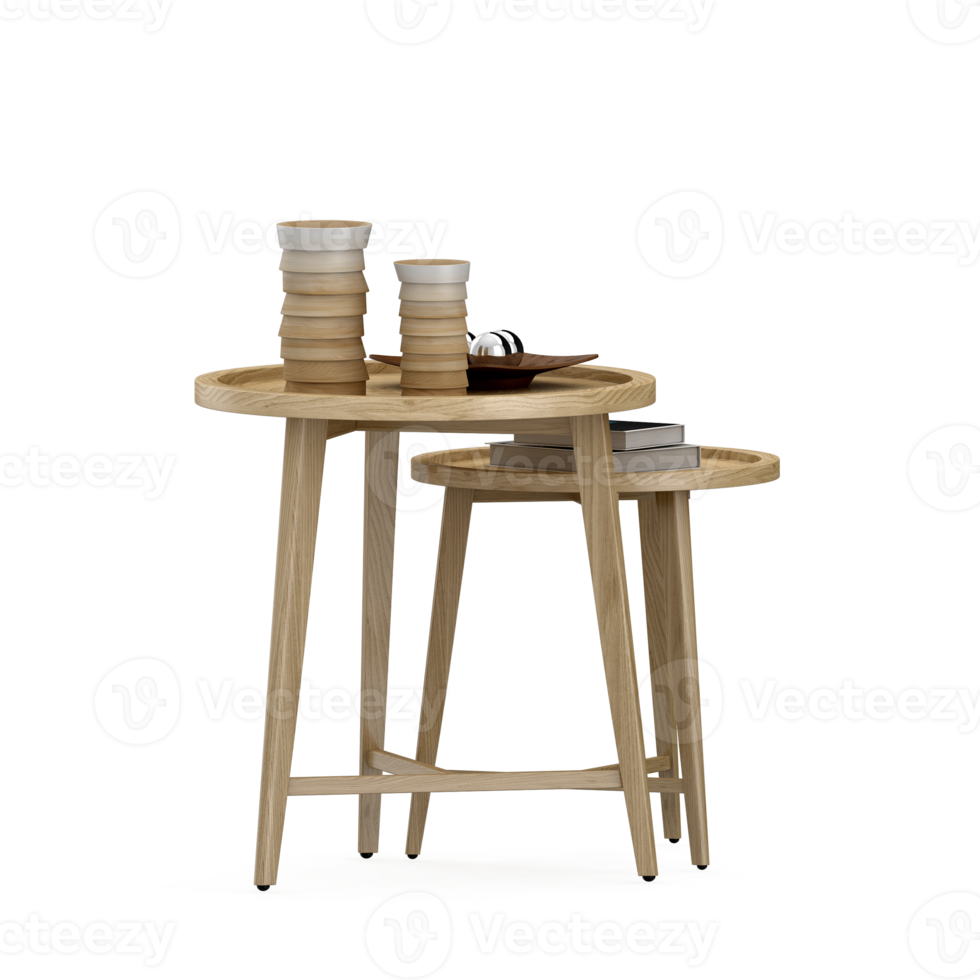 Isometric Table set front 3D render png