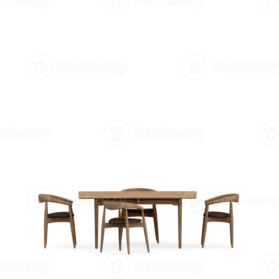 Isometric Table set front 3D render png