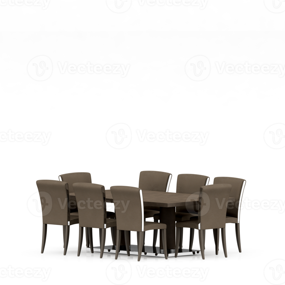Isometric Table set front 3D render png